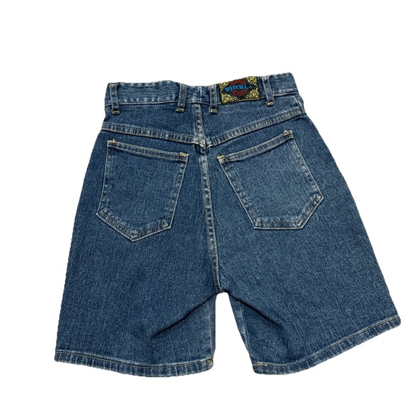 Rare Vintage Watch LA Blue Denim High Waisted MOM Jean Shorts 7/8 Boho Festival - Picture 7 of 12